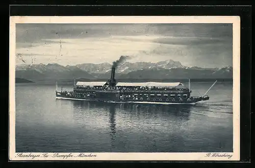 AK Dampfer München auf dem Starnberger See