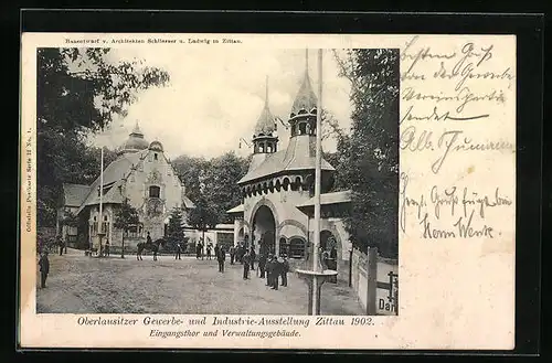 AK Zittau, Oberlausitzer Gewerbe- und Industrie-Ausstellung 1902