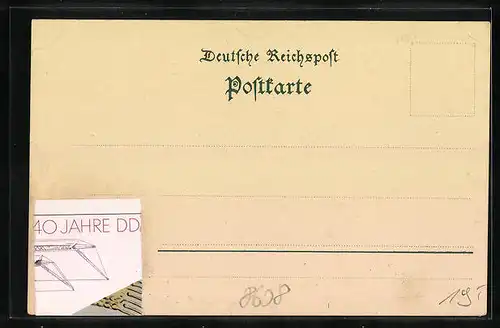 Lithographie Wehrsdorf, Totalansicht, Kirche, Schule