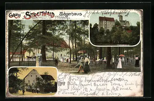 AK Streitwald b. Frohburg, Jägerhaus, Schloss Gnandstein