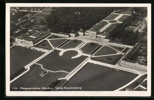 AK München, Fliegeraufnahme des Schlosses Nymphenburg