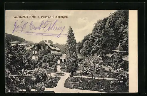 AK Steinbergen, Wolbrechts Hotel und Pension Steinbergen mit Parkanlage