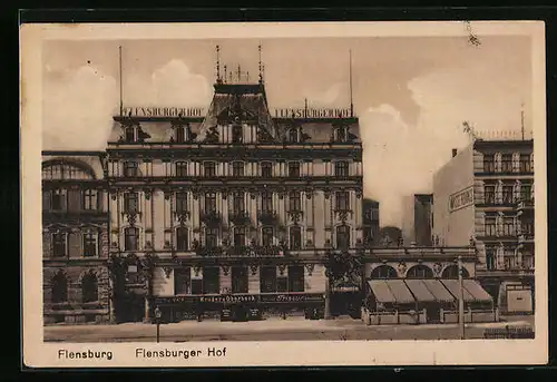 AK Flensburg, Hotel Flensburger Hof aus der Vogelschau