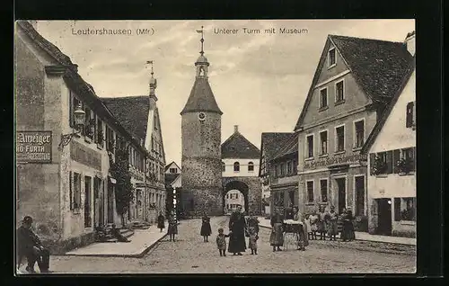 AK Leutershausen /Mfr., Partie am Unteren Turm mit Museum