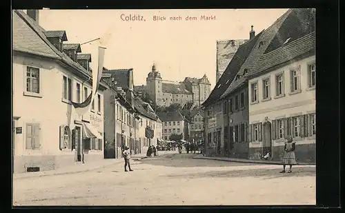 AK Colditz, Strassenpartie am Markt