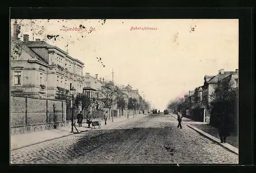 AK Limbach i. Sa., Passanten in der Bahnhofstrasse