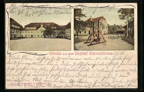 AK Kleinschirma, Gleichnamiger Gasthof, Garten
