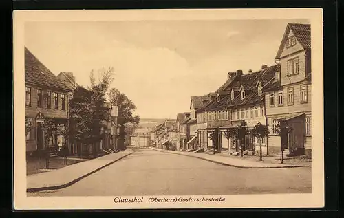 AK Clausthal i. Oberharz, Ansicht der Goslarschestrasse