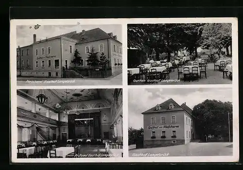 AK Langebrück, Gasthof mit Garten und Festsaal