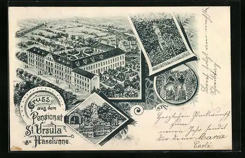 AK Haselünne, Pensionat St. Ursula aus der Vogelschau