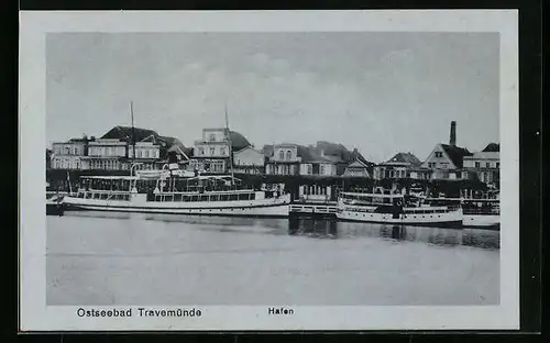 AK Travemünde / Ostsee, Hafenbild
