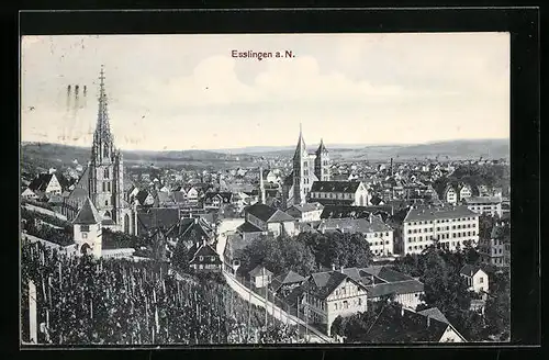 AK Esslingen a. N., Totale aus der Vogelschau