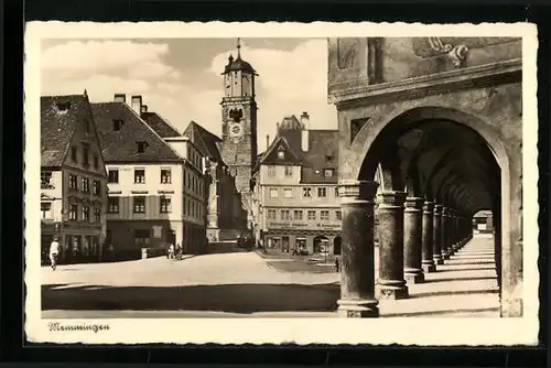 AK Memmingen, Marktplatz mit Tabakhandlung Geschwister Keppeler