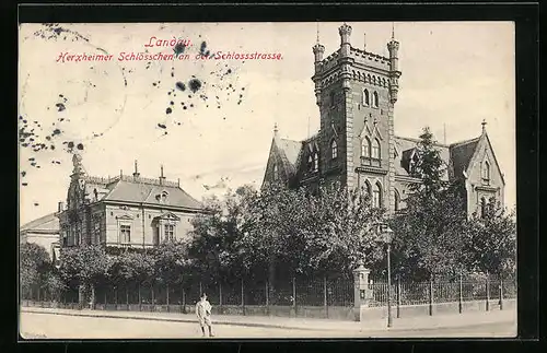 AK Landau / Pfalz, Herxheimer Schlösschen an der Schlossstrasse