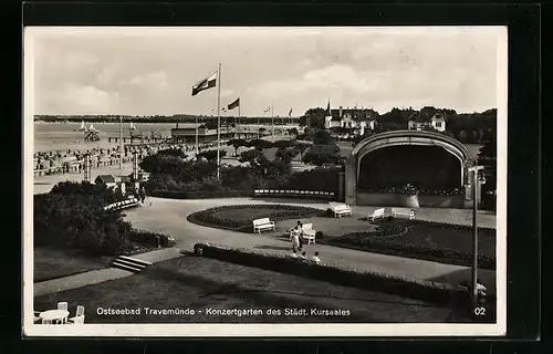 AK Travemünde, Konzertgarten des Städtischen Kursaales