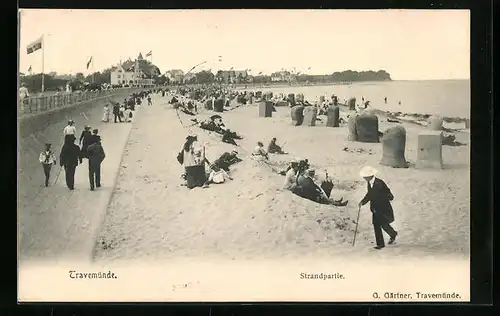 AK Travemünde, Strandpartie mit Besuchern