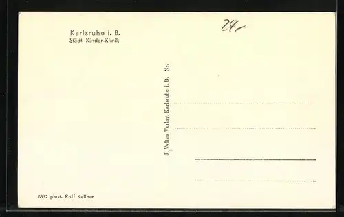 AK Karlsruhe i. B., Städtische Kinder-Klinik