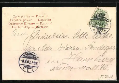 AK Hamburg-Neustadt, Jungfernstieg mit Strassenbahn