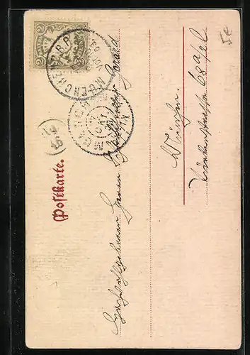 AK München, Partie am Marienplatz