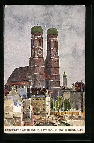 Künstler-AK Heinrich Kley: München, Blick zur Frauenkirche