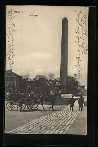 AK München, Blick zum Obelisk