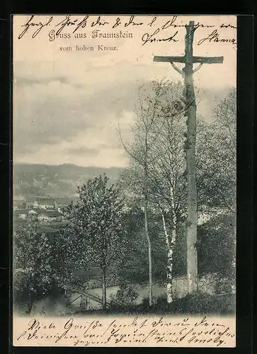 AK Traunstein, Panorama vom hohen Kreuz