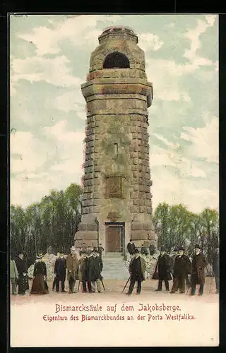AK Porta Westfalika, Bismarcksäule auf dem Jakobsberg