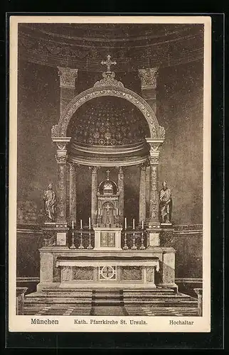 AK München-Harlaching, Kath. Pfarrkirche St. Ursula, Innenansicht