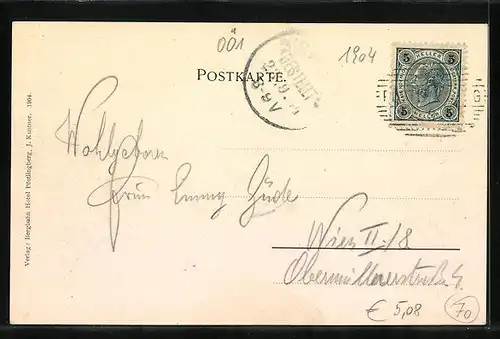 AK Linz a. D., Hotel und Kirche am Pöstlingberg & Linzerin