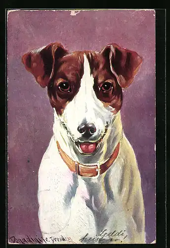 Künstler-AK Ermenegildo Carlo Donadini: Portrait eines freundlichen Jack Russell Terriers