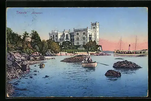 AK Trieste, Miramar, Hotel am See