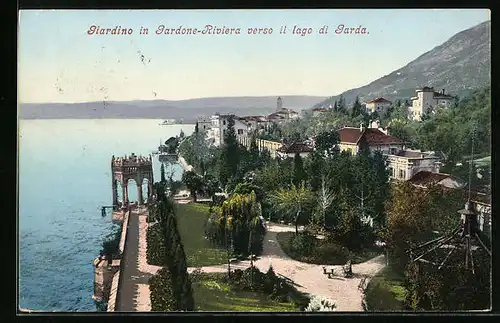 AK Gardone-Riviera, Giardino verso il lago di Garda