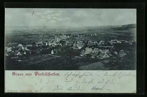 Mondschein-AK Dinkelscherben, Teilansicht