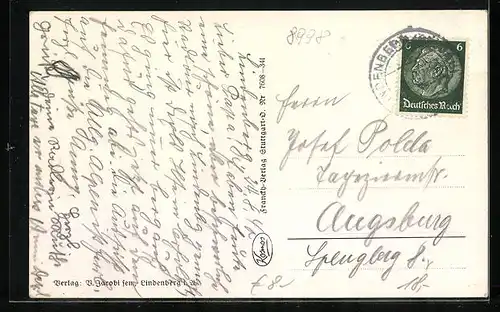 AK Lindenberg i. Allg, Teilansicht mit Kirche