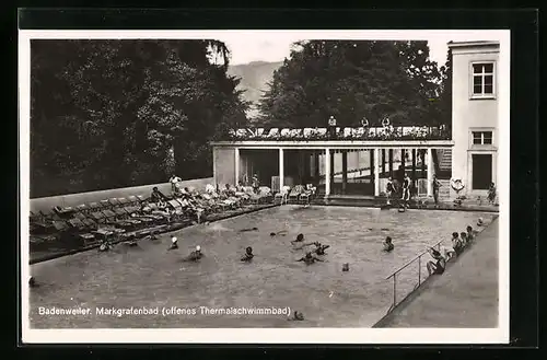 AK Badenweiler, Markgrafenbad offenes Thermalschwimmbad