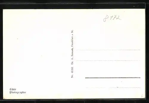 AK Lenggries, Ortspartie mit Telegraphenmast