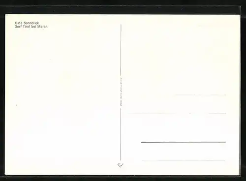 AK Dorf Tirol bei Meran, Cafe Sonnblick
