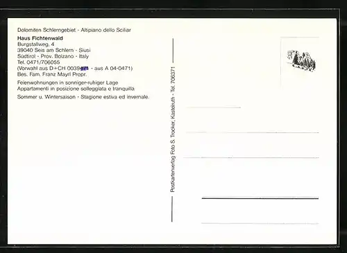 AK Seis am Schlern, Pension Haus Fichtenwald