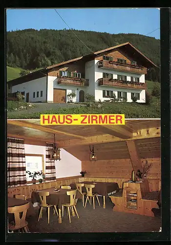 AK Kastelruth, Pension Haus Zirmer, Innenansicht