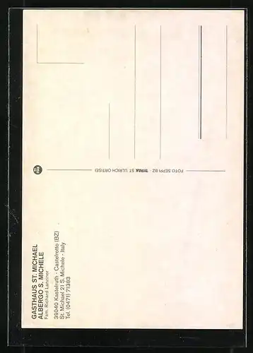 AK Kastelruth, Gasthaus St. Michael, St. Michael 21, Innenansicht