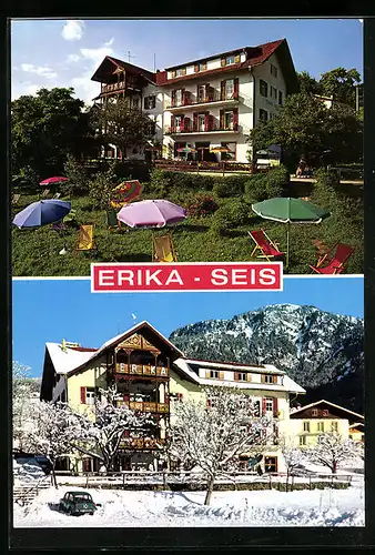 AK Seis am Schlern /Bozen, Pension Erika im Sommer und im Winter