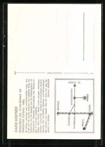AK Pufels-Bulla /Gröden, Pension Garni Kostner, Mehrfachansicht