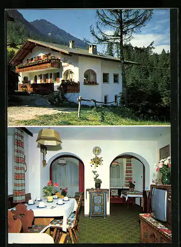 AK St. Ulrich-Ortisei /Grödental, Pension Haus Fleures, Innenansicht