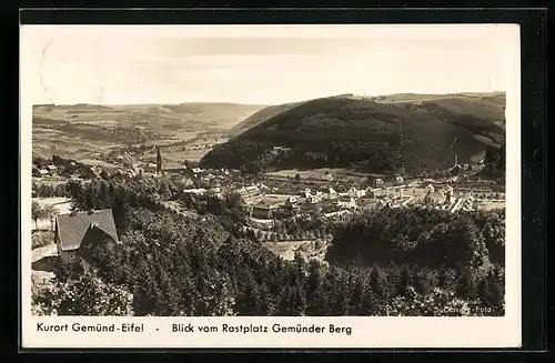AK Gemünd /Eifel, Blick vom Rastplatz Gemünder Berg