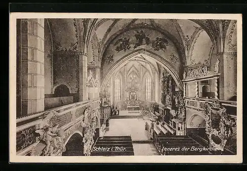 AK Schleiz i. Thür., Inneres der Bergkirche