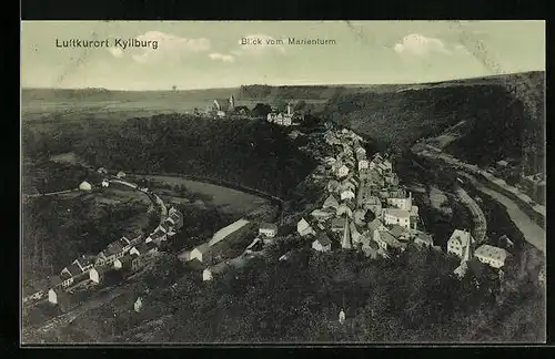 AK Kyllburg, Blick vom Marienturm auf den Ort