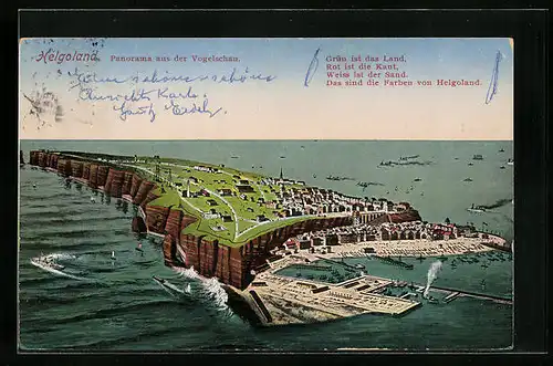 AK Helgoland, Panorama aus der Vogelschau