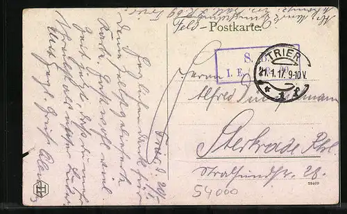 AK Trier, Hauptmarkt mit Geschäften und Kirche