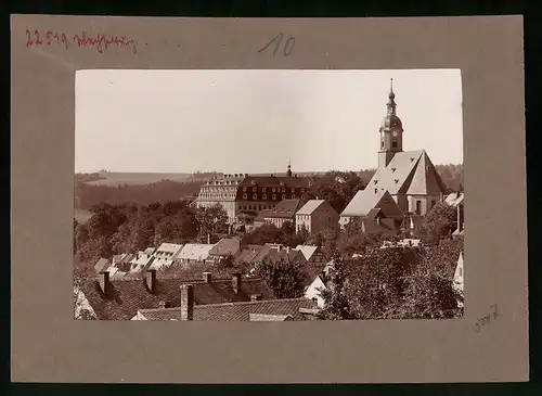 Fotografie Brück & Sohn Meissen, Ansicht Wechselburg, Blick auf den Ort mit Kirche und Schloss