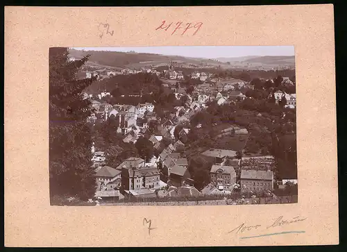 Fotografie Brück & Sohn Meissen, Ansicht Sebnitz, Blick auf die Stadt vom Berg aus gesehen